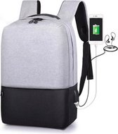 Yulo Backpack - Laptoptas - Rugzak met USB aansluiting - Zwart/grijs Casual Design Schooltas - Rugtas X2000