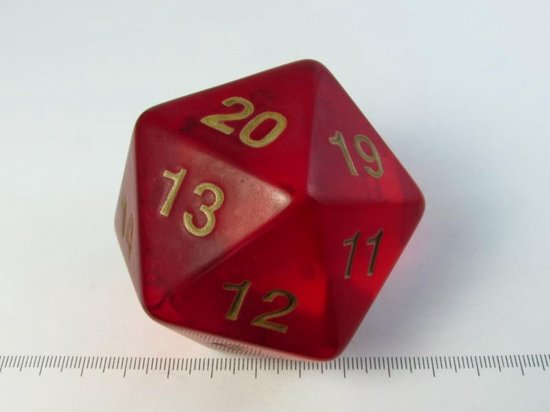 Afbeelding van het spel 55mm 20-zijdig spindown, transparant rood