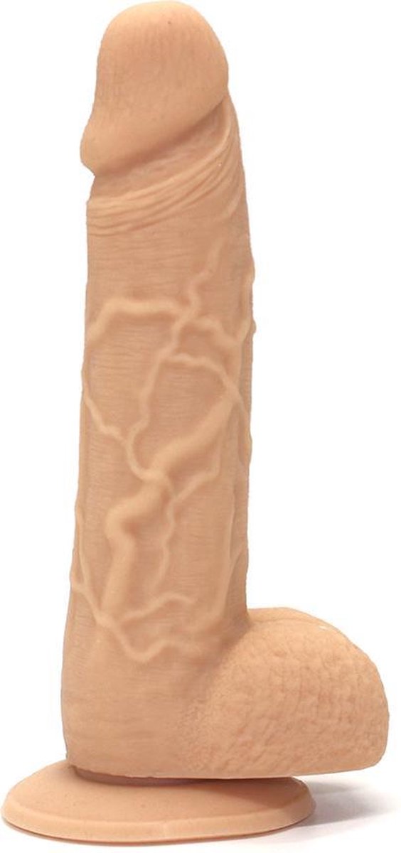 Goedkoopste Deke Levensechte Dildo Met Zuignap - Beige - 22 cm - ideaal voor beginners