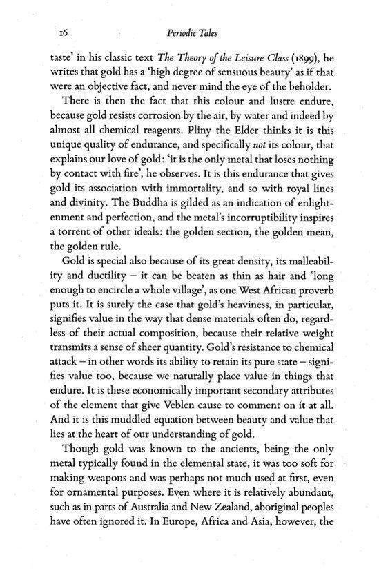 Texte sur la durabilité, la densité et la perception culturelle de l'or.