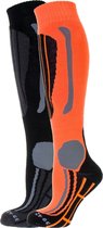 Falcon Victoria Wintersportsokken - Maat 39-42 - Vrouwen - oranje/ grijs/ zwart