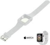 Silicon armband compatibel met Apple Watch 38mm wit