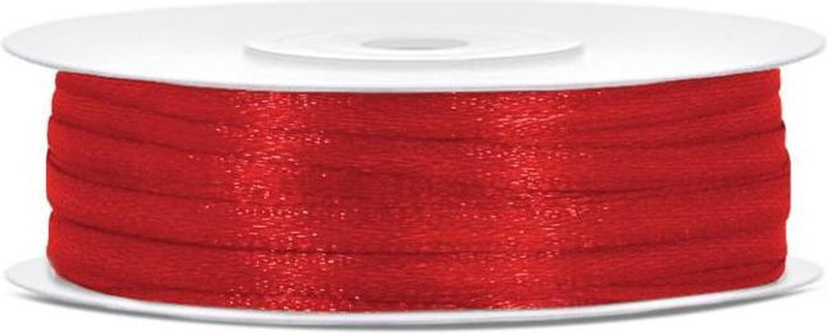 Satijn Lint Rood 3mm 50m