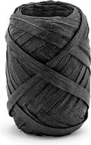 Raffia lint, 5mm breed, zwart, 10 meter