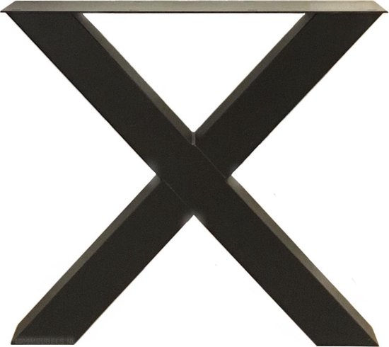 klok logo Azijn Stalen X poot (kruispoot) antraciet gepoedercoat 72x78cm 10x10cm koker set  van 2 | bol.com