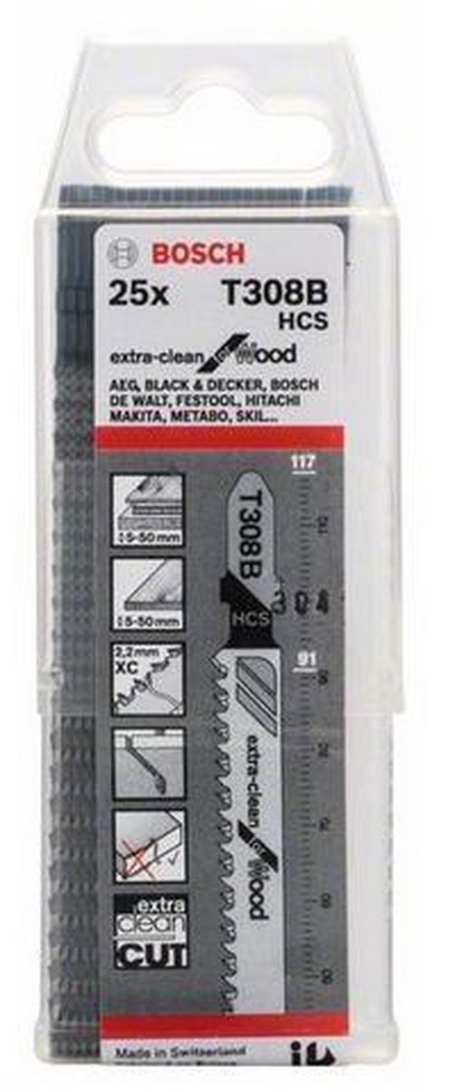 Bosch - Decoupeerzaagblad T 308 B Extraclean for Hard Wood
