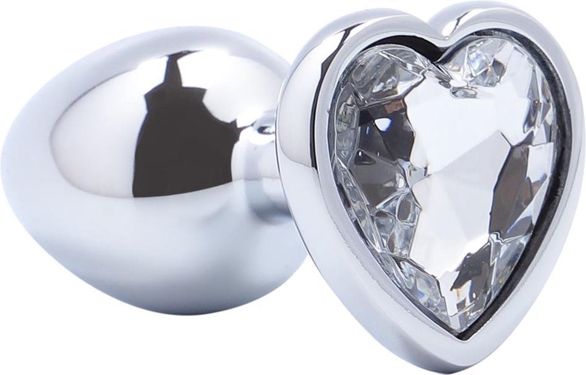 Goedkoopste Banoch - Buttplug Coeur Transparent Medium -Metaal - Hartje - Diamant Steen