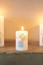 Riviera Maison Leonie - Frosted Candle whisper white 10x7 - Kaars - Wit