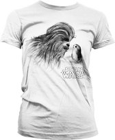 Star Wars Dames Tshirt -M- Chewbacca & Porg Wit
