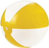 Benza Opblaasbare Strandbal Geel/Wit 25 cm