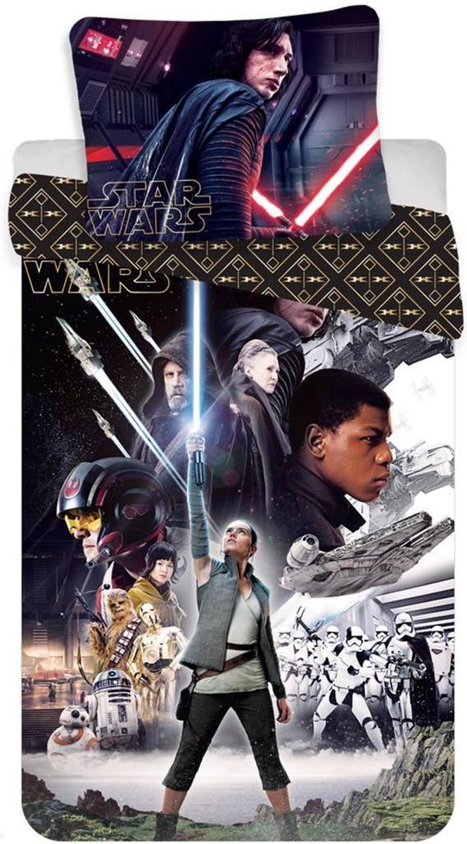 Star Wars The Last Jedi - Dekbedovertrek - Eenpersoons - 140 x 200 cm - Multi - Star Wars