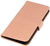Snake Bookstyle Wallet Case Hoesjes voor Acer Liquid Z5 Licht Roze