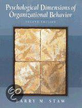Psychological Dimensions of Organizational Behavior