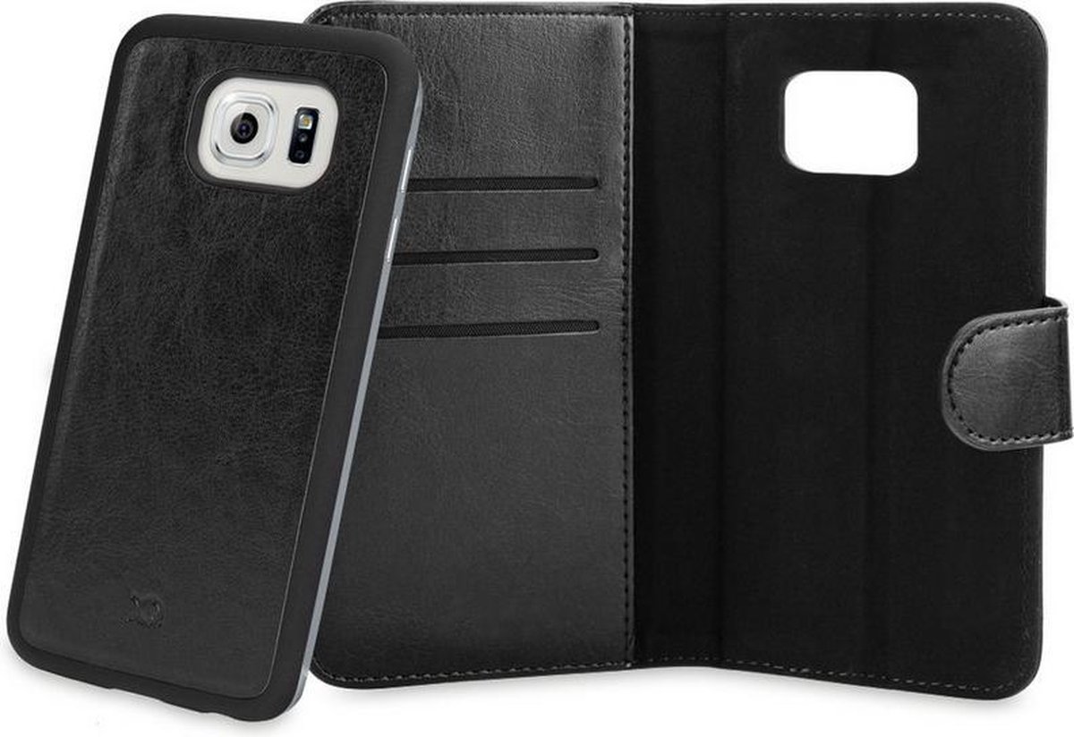 Xqisit Wallet Case Eman voor de Samsung Galaxy S6 Edge - zwart