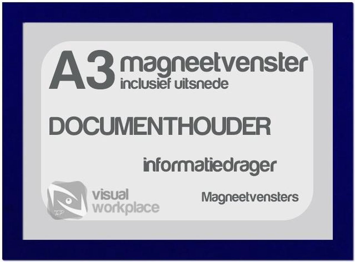 Magneetvenster A3 (incl. uitsnede) - Blauw
