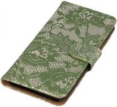 Lace Bookstyle Wallet Case Hoesjes voor Sony Xperia X Performance Donker Groen