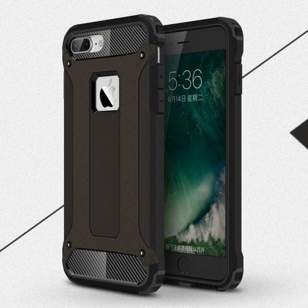 Comutter Hybrid Tough cover hoes Geschikt voor: iPhone 7 zwart