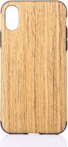 Shop4 - iPhone Xs Max Hoesje - Zachte Back Case Hout Licht Bruin