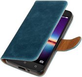 Pull Up TPU PU Leder Bookstyle Wallet Case Hoesjes voor Huawei Y3 II Blauw