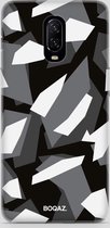 BOQAZ. OnePlus 6t hoesje - camouflage camo zwart wit grijs