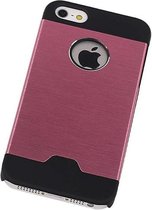 Aluminium Metal Hardcase Apple iPhone 5/5S Roze - Back Cover Case Bumper Hoesje