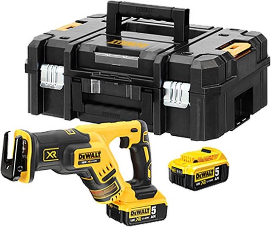 DeWalt DCS367P2 18V Li-Ion accu reciprozaag set (2x 5.0Ah accu) in TSTAK - koolborstelloos