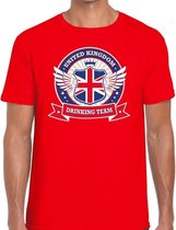 Rood Engeland drinking team t-shirt heren XL