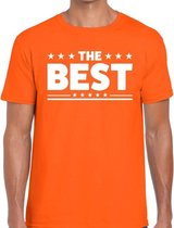 The Best tekst t-shirt oranje heren - heren shirt The Best - oranje kleding S