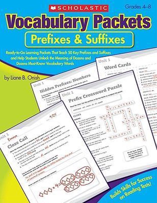 Boek cover Vocabulary Packets: Prefixes & Suffixes van Liane Onish (Paperback)