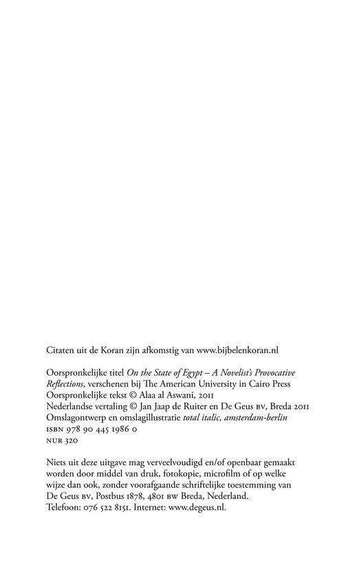 Boek "Over Egypte" met de oorspronkelijke titel "On the State of Egypt".