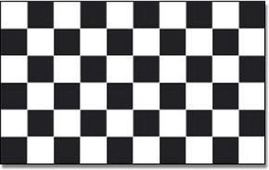 Raad Transparant gewoon Race Vlag - zwart wit geblokt - Finish vlag | bol.com