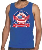 Blauw USA drinking team tanktop / mouwloos shirt heren XL