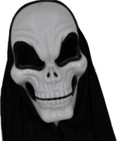 Partychimp Gezichtsmasker Skull Voor Bij Carnavalskleding Heren Carnavalskleding Dames Carnaval Accessoires Carnaval -Pvc-Zwart/wit- One-size