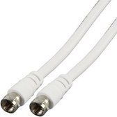 Valueline CABLE-527 câble coaxial 1,5 m F Blanc
