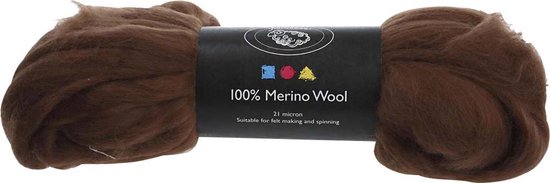 Kartehuset Wol Merino 21 Micron Bruin 100 Gram Per Bol - Creotime