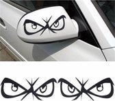 Autosticker: 1 paar Zwarte autospiegel stickers Boos kijkende ogen