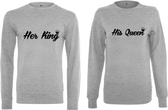 Set van 2 sweaters 'Her King en His Queen' | bol.com