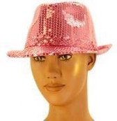 Luxe trendy glitter hoed roze