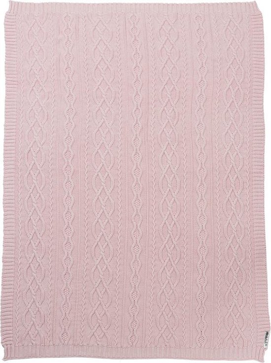 Meyco Silverline Stonewashed Cable ledikantdeken - 100x150 cm - roze