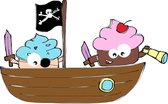 Piratenpakket - kinderfeestje: 8 Piraten uitnodigingen, 8 Piraten diploma's & 8 Piraten kleurplaten