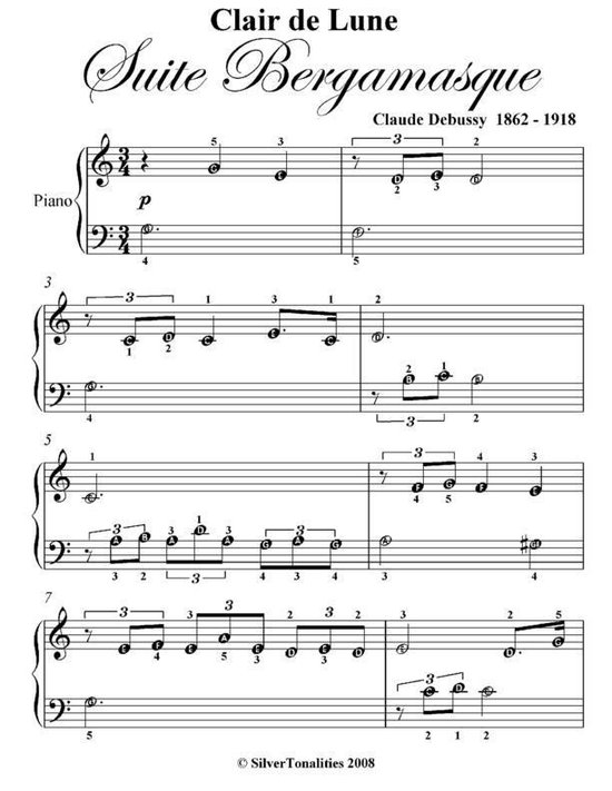 Bol Com Clair De Lune Suite Bergamasque Beginner Piano Sheet Music Ebook Claude Debussy Bol Com Clair De Lune Suite Bergamasque Beginner Piano Sheet Music Ebook Claude Debussy