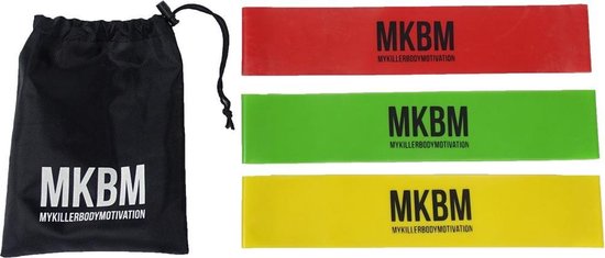 MKBM Set Weerstandsbanden (3 stuks) - Resistance band - Fitness elastiek