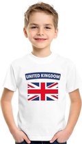Engeland t-shirt met Groot Brittannie vlag wit kinderen 110/116