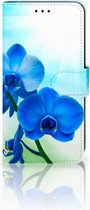 Xiaomi Mi A2 Lite Bookcover hoesje Orchidee Blauw
