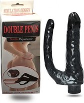 XOXO DOUBLE PENIS STRAP ON ZWART 16,5 CM