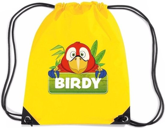 Birdy de Papegaai rijgkoord rugtas / gymtas - geel - 11 liter - voor kinderen