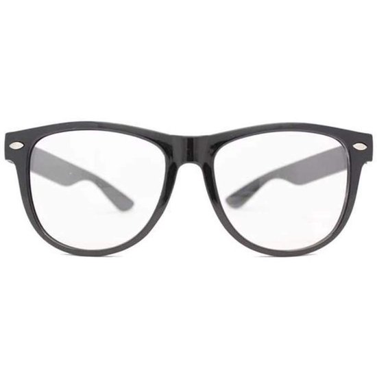 Nerdbril zwart van JY&K met fluwelen hoesje - REBL
