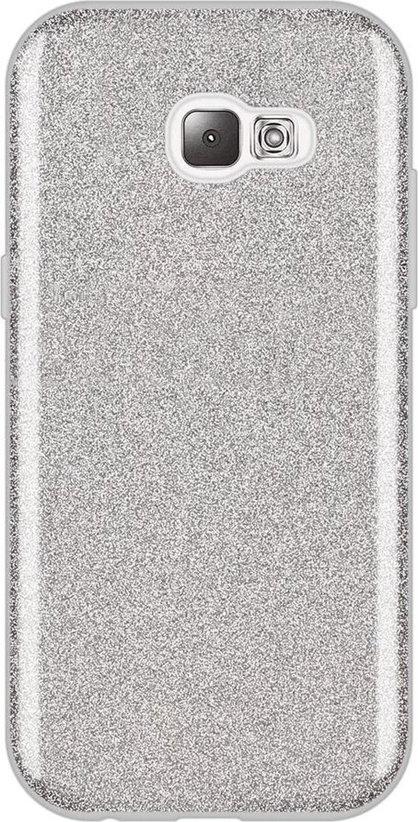 HB Hoesje Geschikt voor Samsung Galaxy A5 2017 - Glitter Back Cover - Zilver