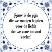 Tegeltje met Spreuk (Tegeltjeswijsheid): Rouw is de pijn die we moeten betalen voor de liefde die we voor iemand voelen! + Kado verpakking & Plakhanger