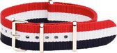 Premium Red White Blue - Nato strap 20mm - Stripe - Horlogeband Rood Wit Blauw